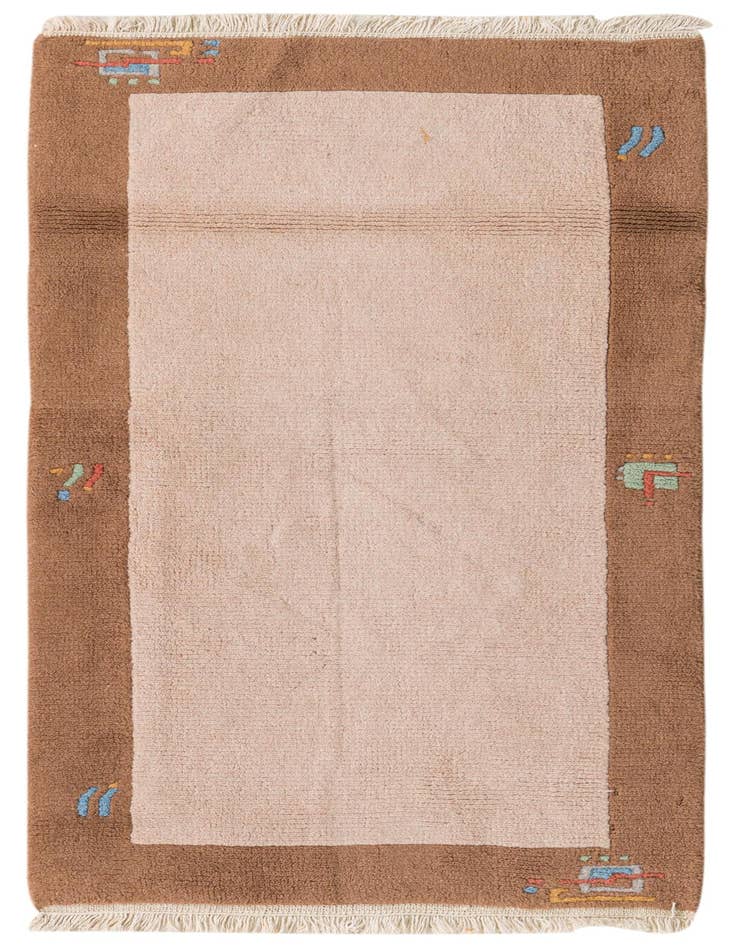 Detail image of 2' 4 x 4' 9 Hand Knotted Nepal Wool Runner Rug