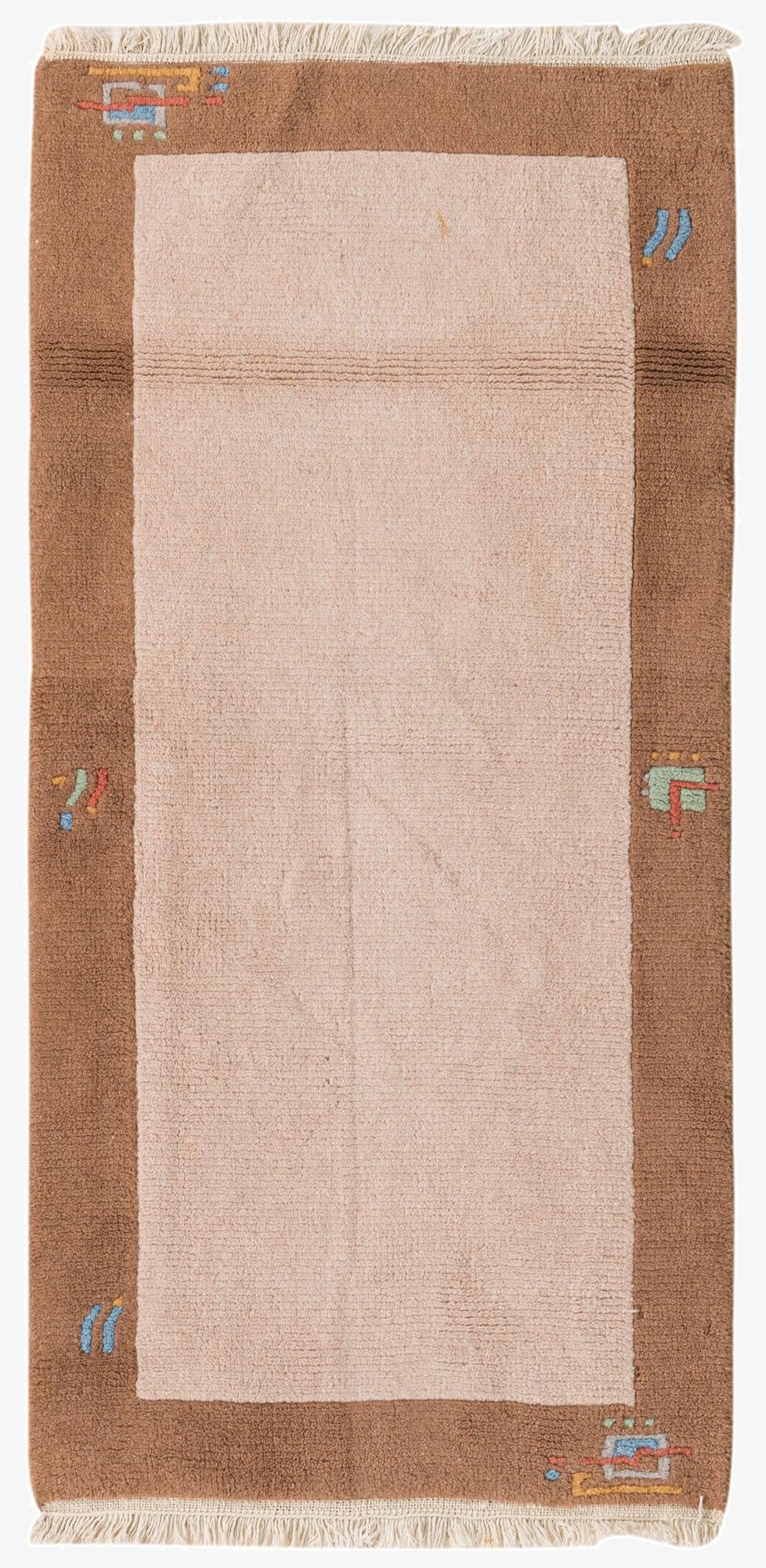 2' 4 x 4' 9  Hand Knotted Nepal Wool Runner Rug