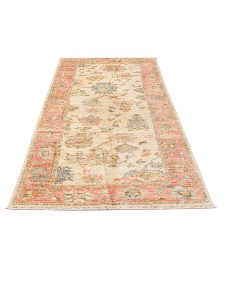 Detail image of 4' 2 x 9' 11 Hand Knotted Oushak Wool Runner Rug