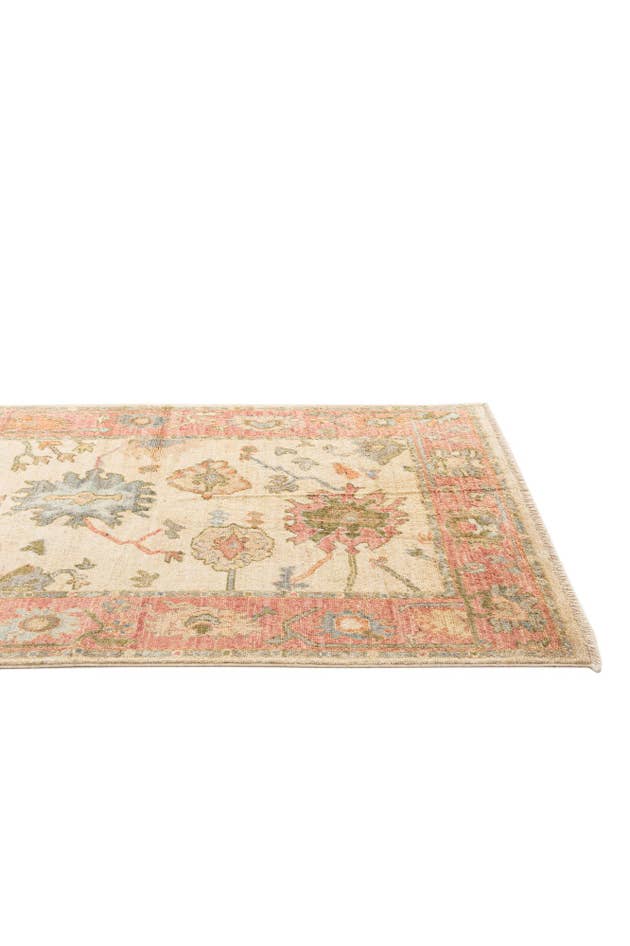 Detail image of 4' 2 x 9' 11 Hand Knotted Oushak Wool Runner Rug