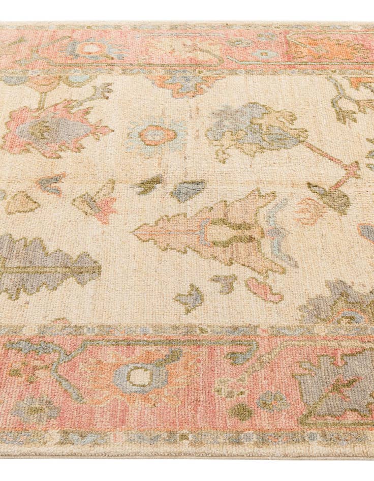 Detail image of 4' 2 x 9' 11  Hand Knotted Oushak Wool Runner Rug