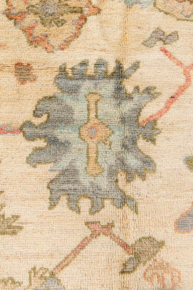 4' 2 x 9' 11 Hand Knotted Oushak Wool Runner Rug
