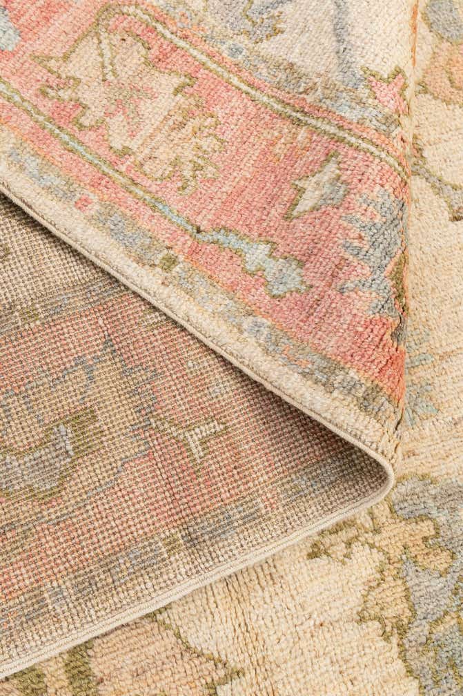 4' 2 x 9' 11 Hand Knotted Oushak Wool Runner Rug