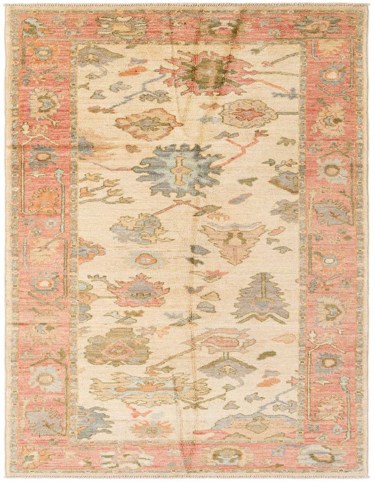 Detail image of 4' 2 x 9' 11 Hand Knotted Oushak Wool Runner Rug