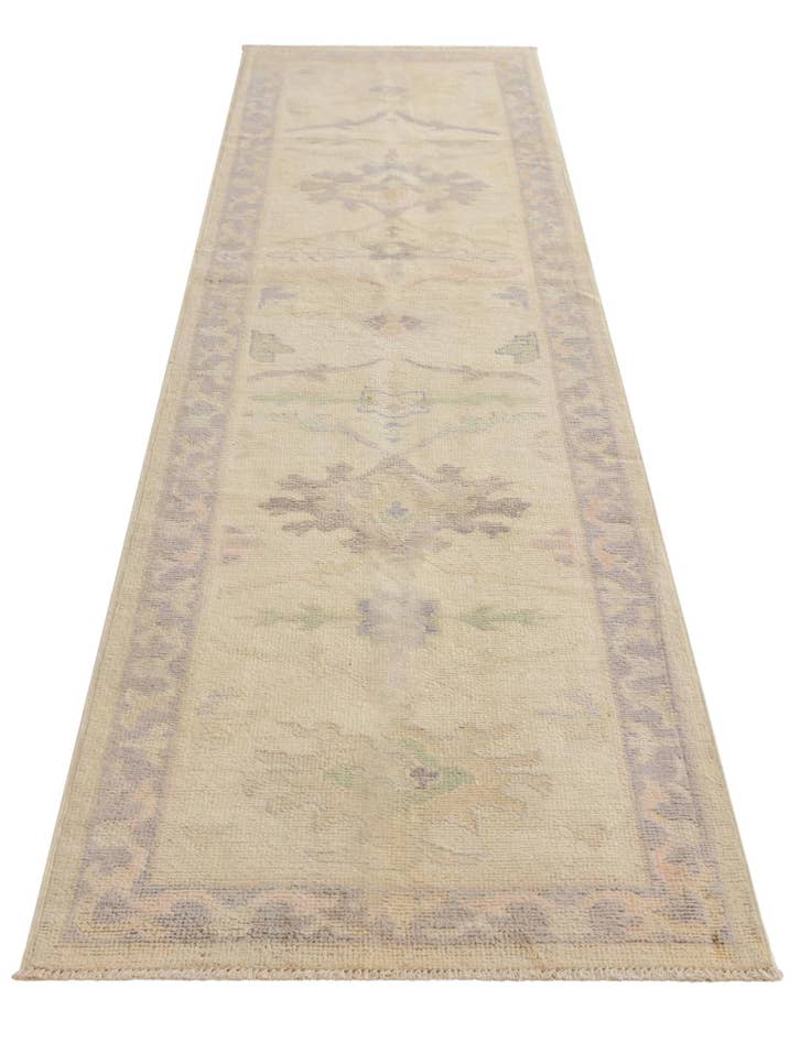 Detail image of 2' 7 x 9' 11 Hand Knotted Oushak Wool Runner Rug