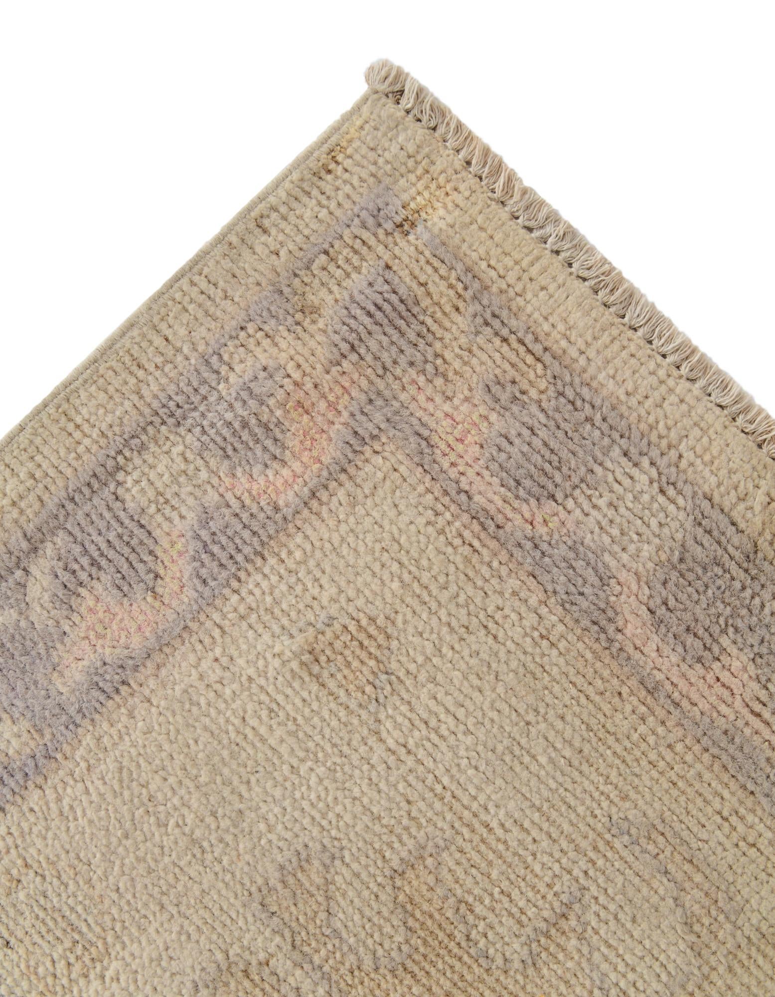 2' 7 x 9' 11 Hand Knotted Oushak Wool Runner Rug