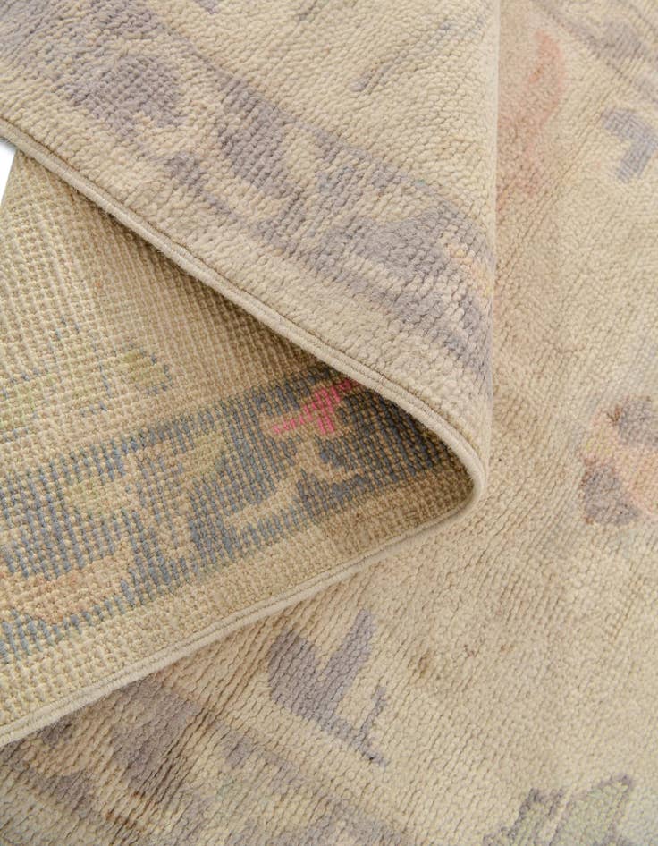 Detail image of 2' 7 x 9' 11  Hand Knotted Oushak Wool Runner Rug