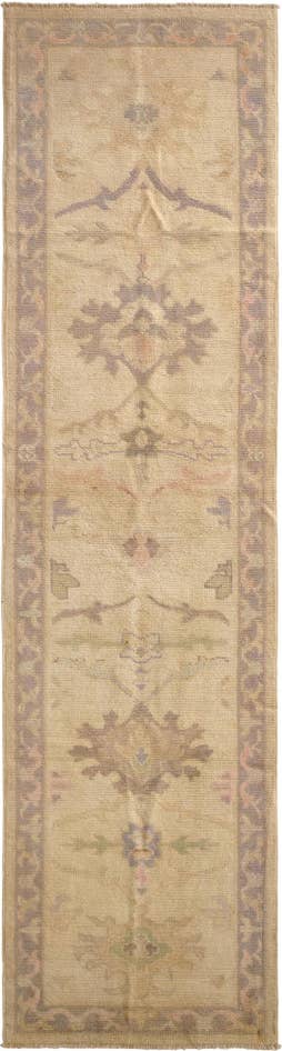 Detail image of 2' 7 x 9' 11 Hand Knotted Oushak Wool Runner Rug