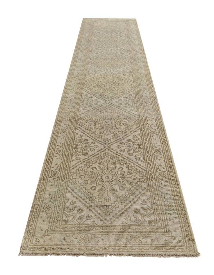 Detail image of 2' 8 x 12' 11 Hand Knotted Oushak Wool Runner Rug