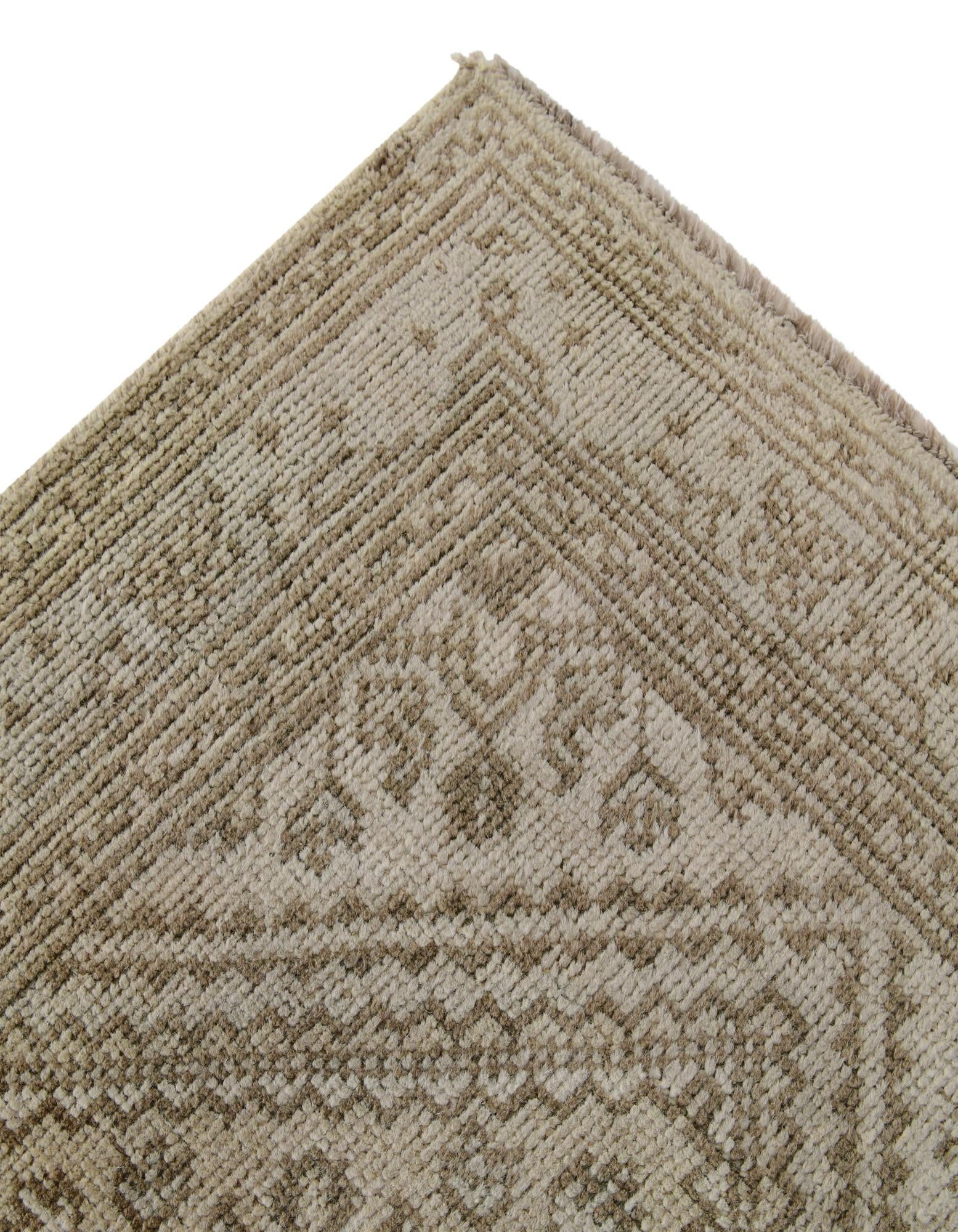 2' 8 x 12' 11 Hand Knotted Oushak Wool Runner Rug