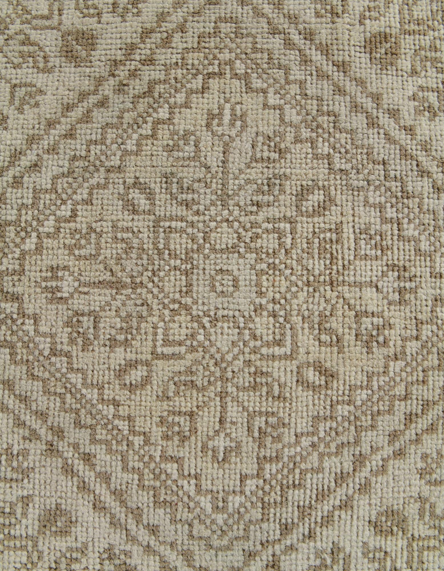 2' 8 x 12' 11 Hand Knotted Oushak Wool Runner Rug