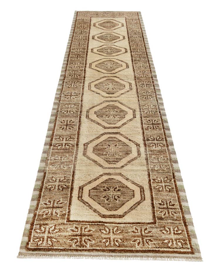 Detail image of 2' 9 x 12' 1  Hand Knotted Oushak Wool Runner Rug