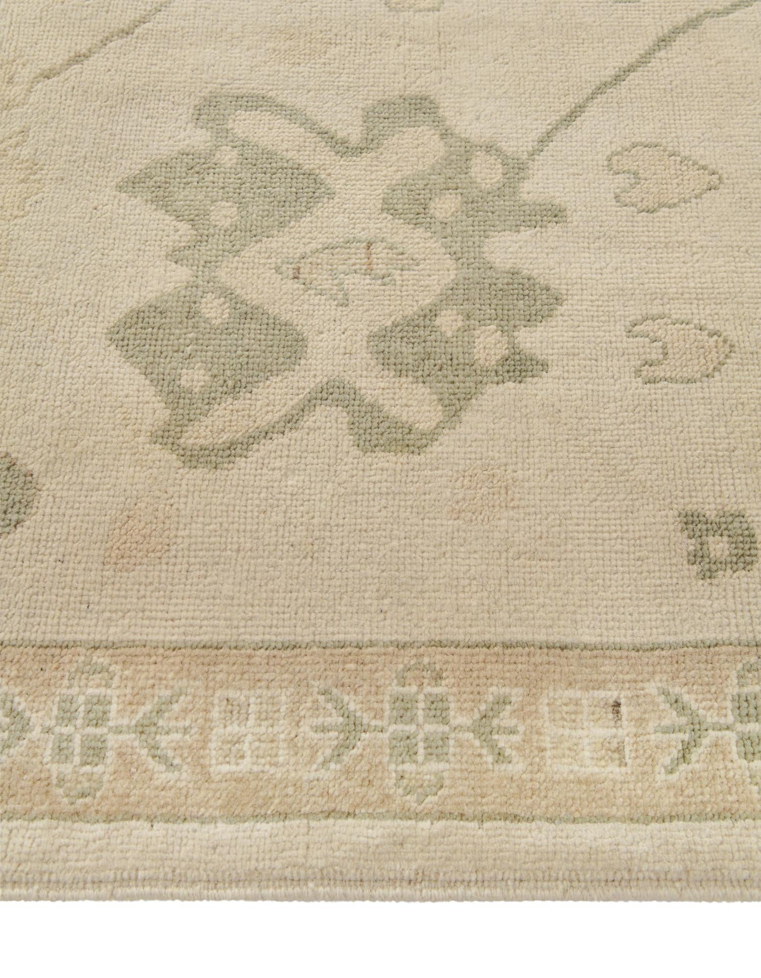 2' 11 x 10' Hand Knotted Oushak Wool Runner Rug