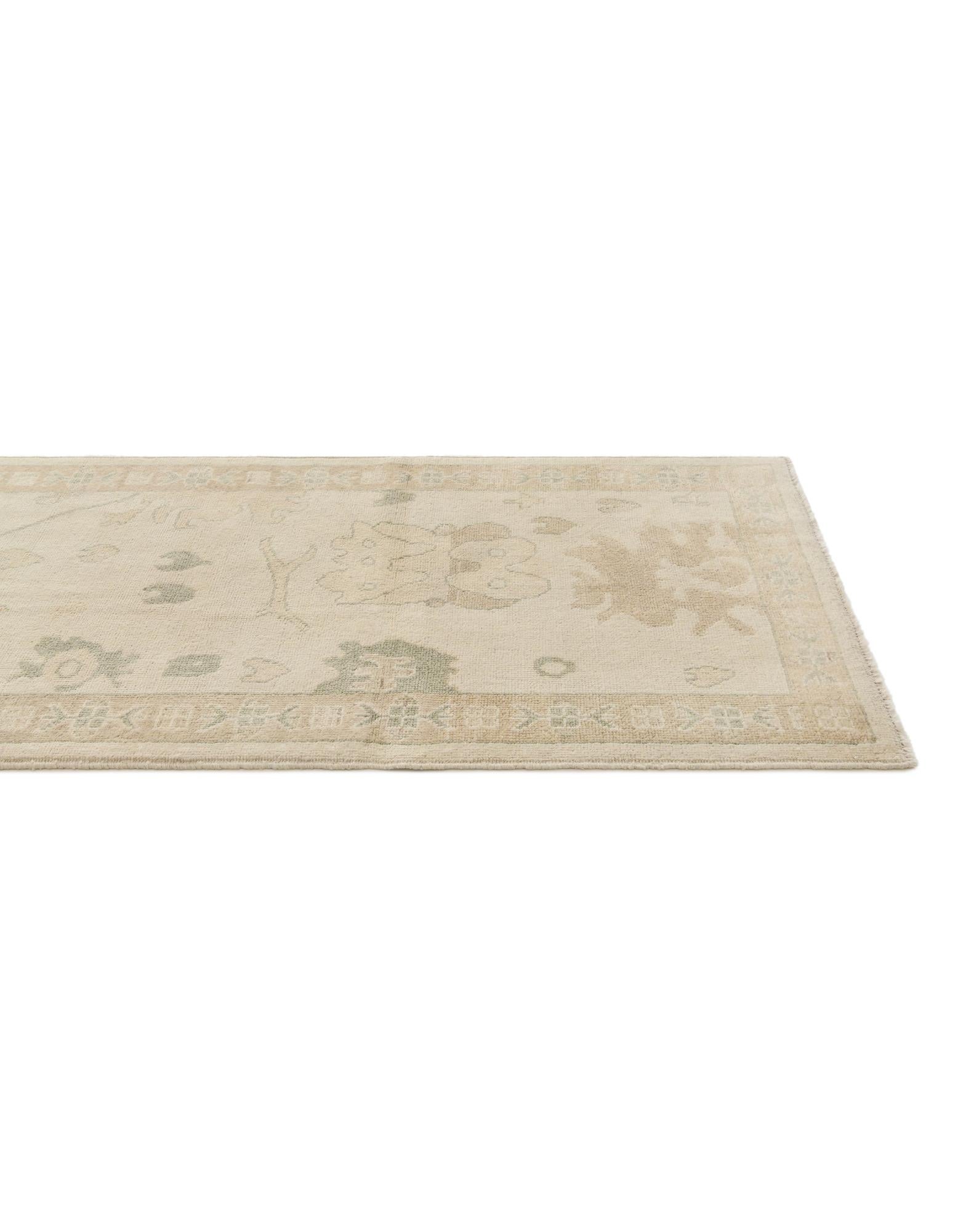2' 11 x 10' Hand Knotted Oushak Wool Runner Rug