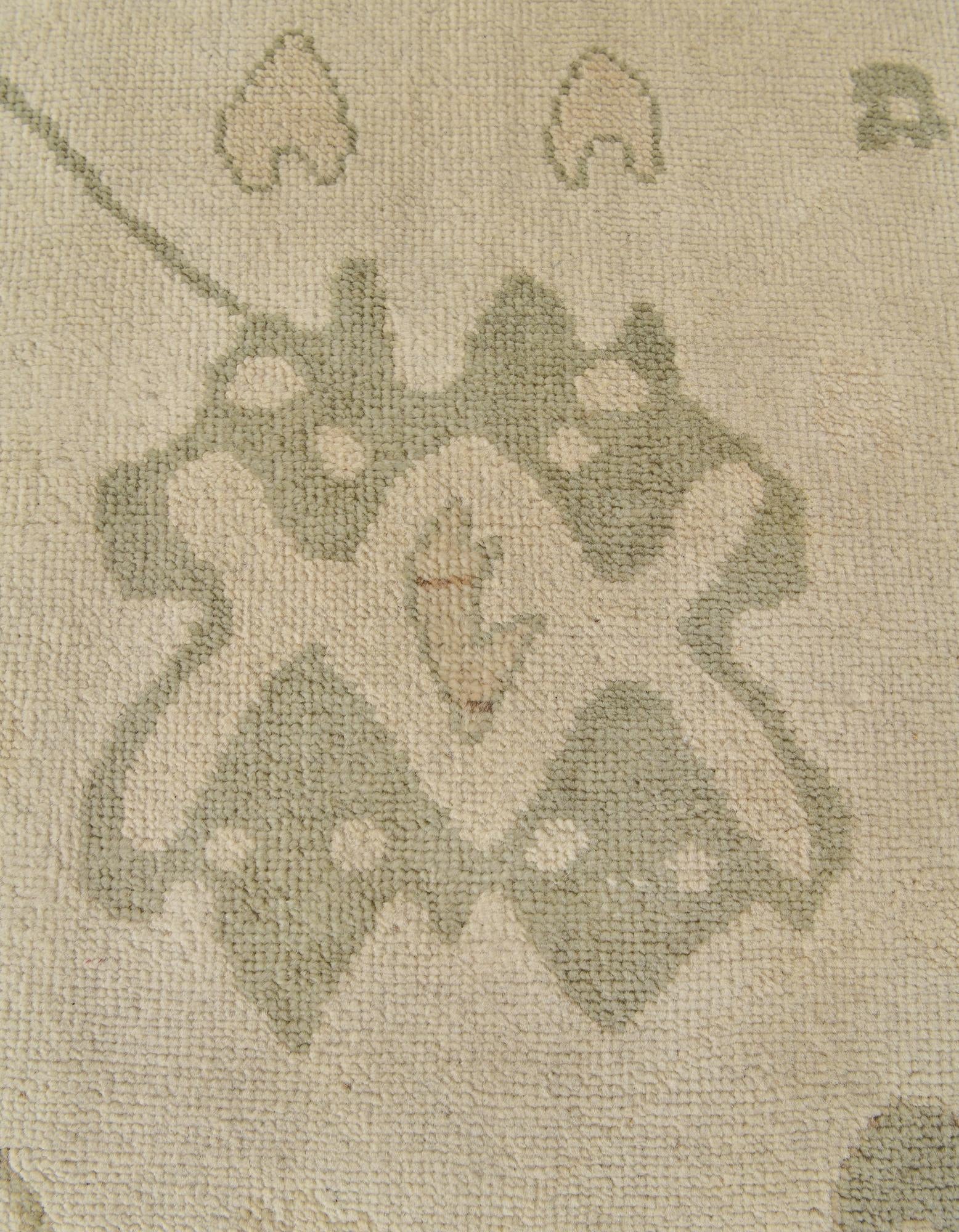 2' 11 x 10' Hand Knotted Oushak Wool Runner Rug