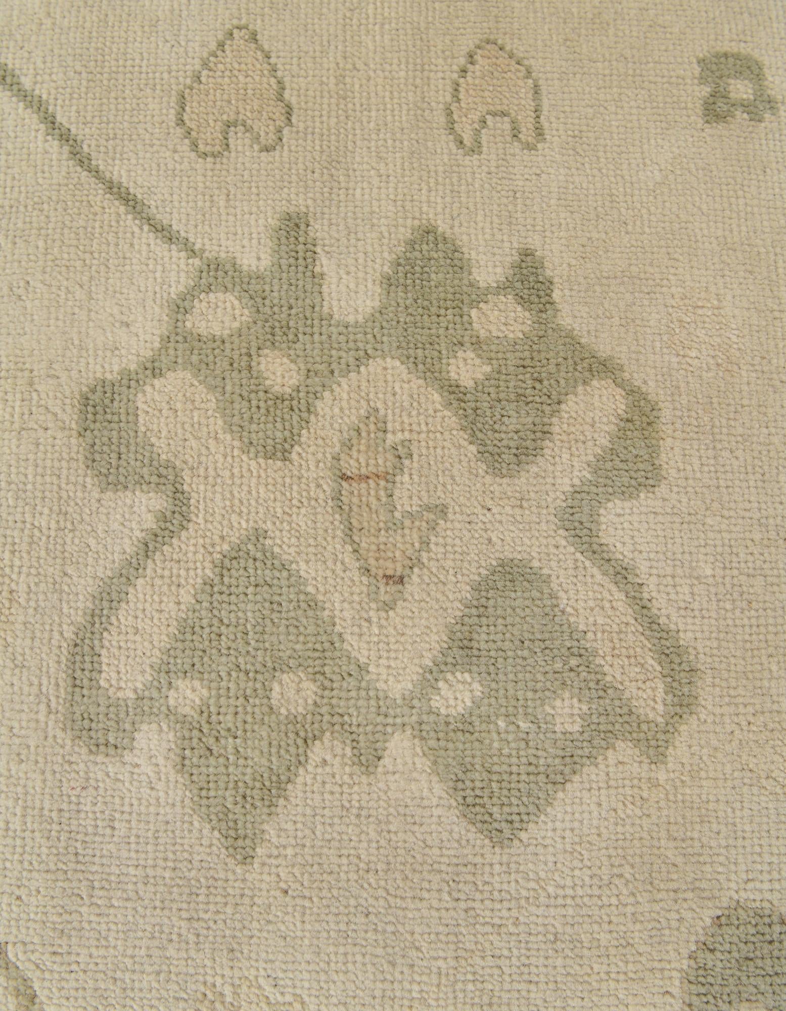 2' 11 x 10' Hand Knotted Oushak Wool Runner Rug