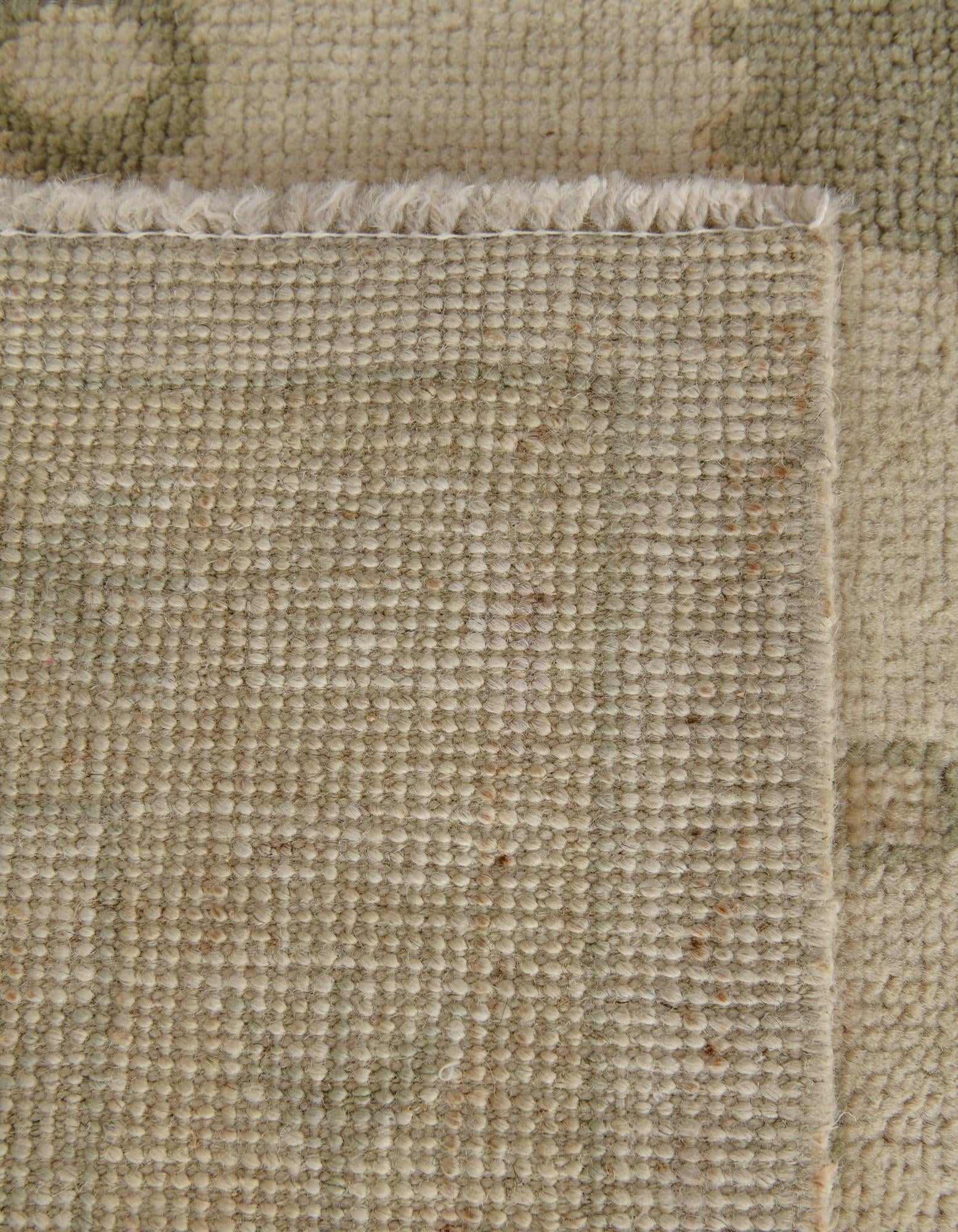 2' 11 x 10' Hand Knotted Oushak Wool Runner Rug