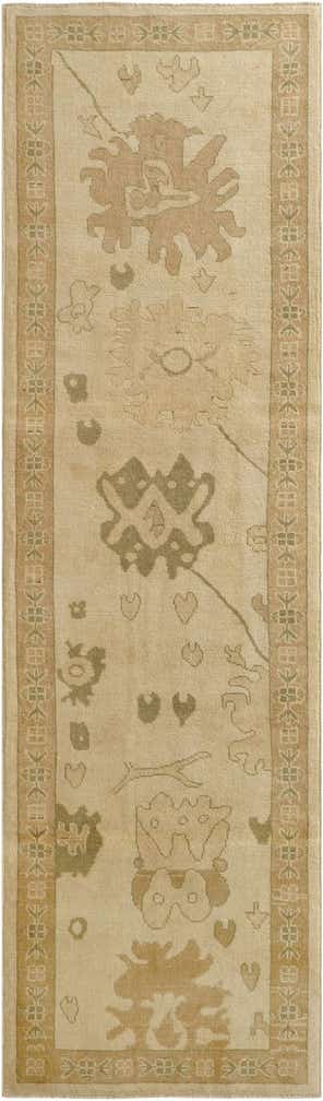 2' 11 x 10' Hand Knotted Oushak Wool Runner Rug