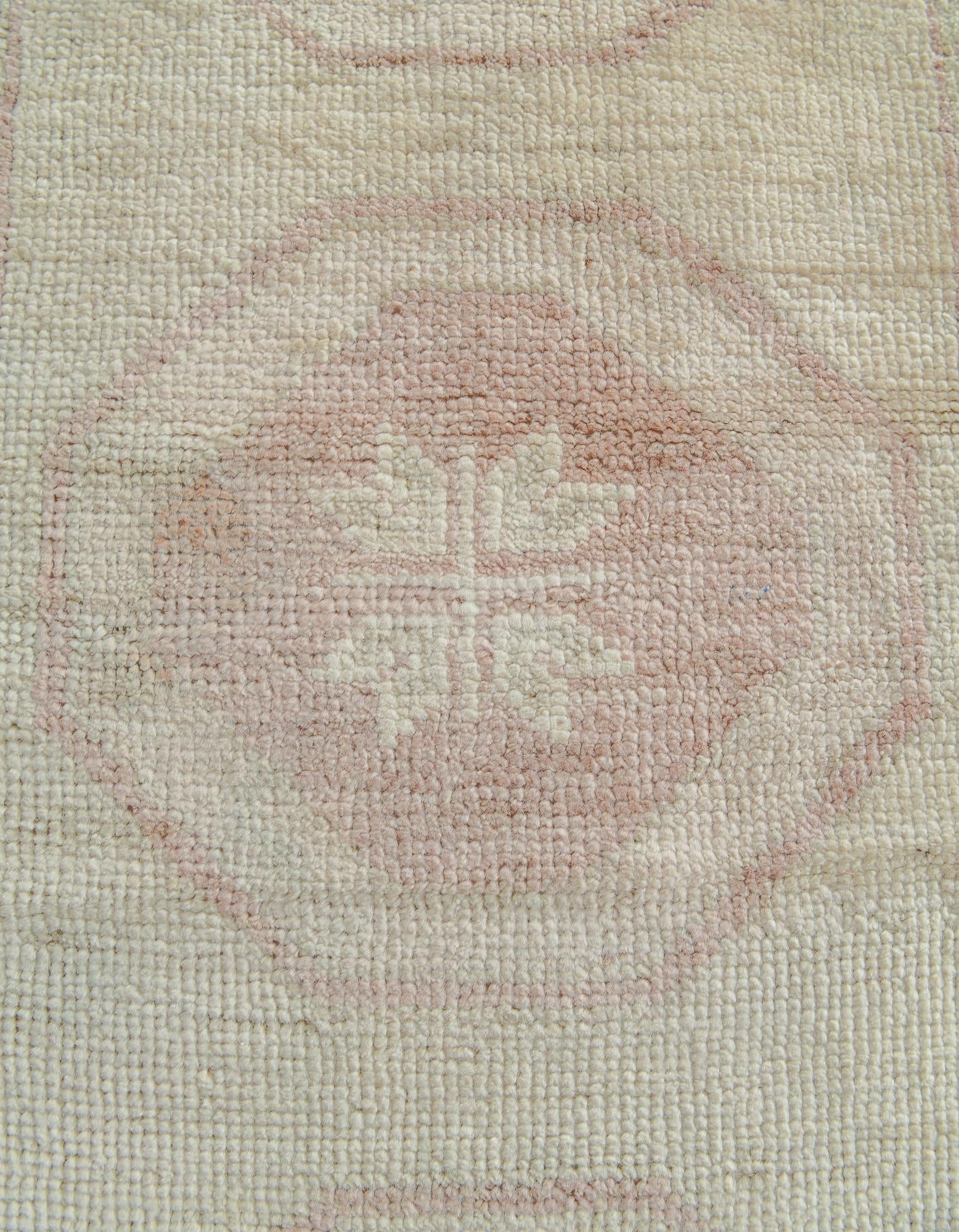 2' 10 x 8' 2 Hand Knotted Oushak Wool Runner Rug