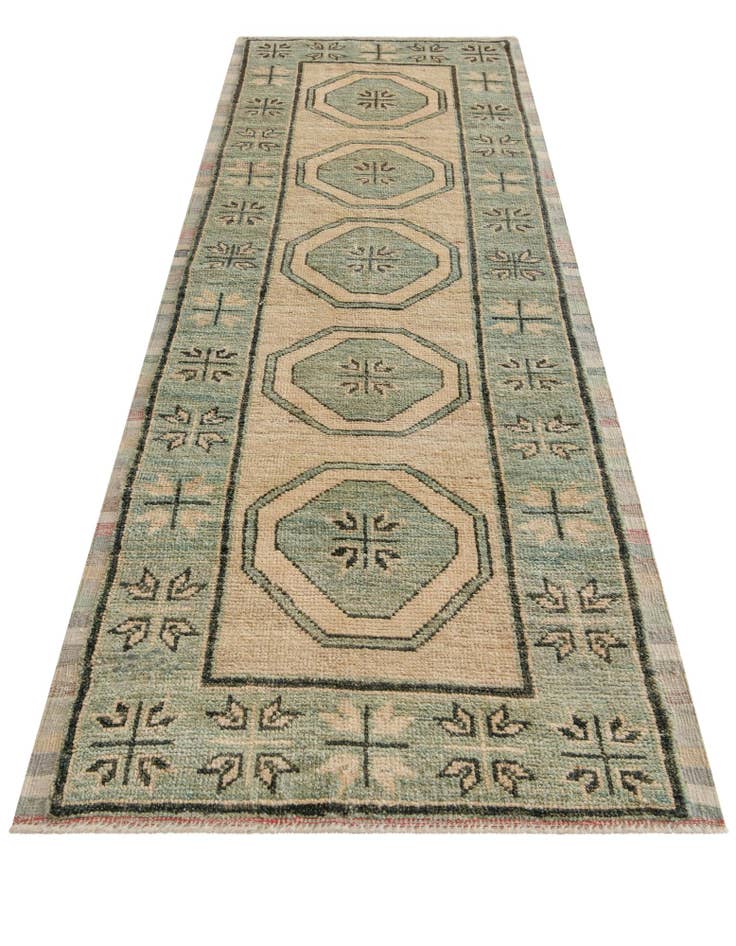 Detail image of 2' 9 x 8' 6  Hand Knotted Oushak Wool Runner Rug