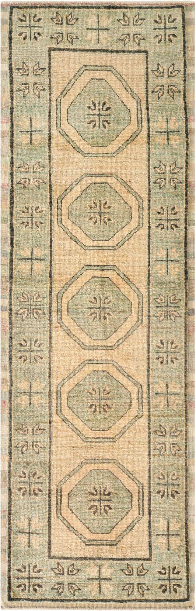 2' 9 x 8' 6 Hand Knotted Oushak Wool Runner Rug