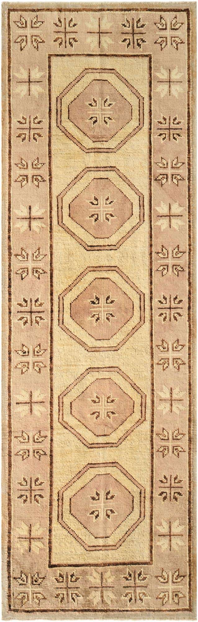 2' 9 x 8' 2 Hand Knotted Oushak Wool Runner Rug