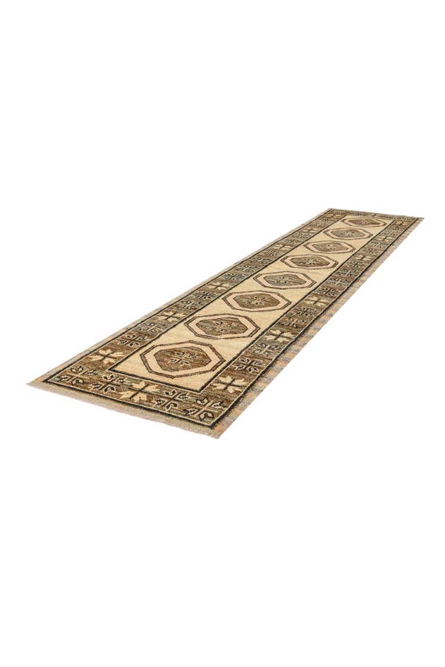 Detail image of 2' 8 x 12' 2 Hand Knotted Oushak Wool Runner Rug