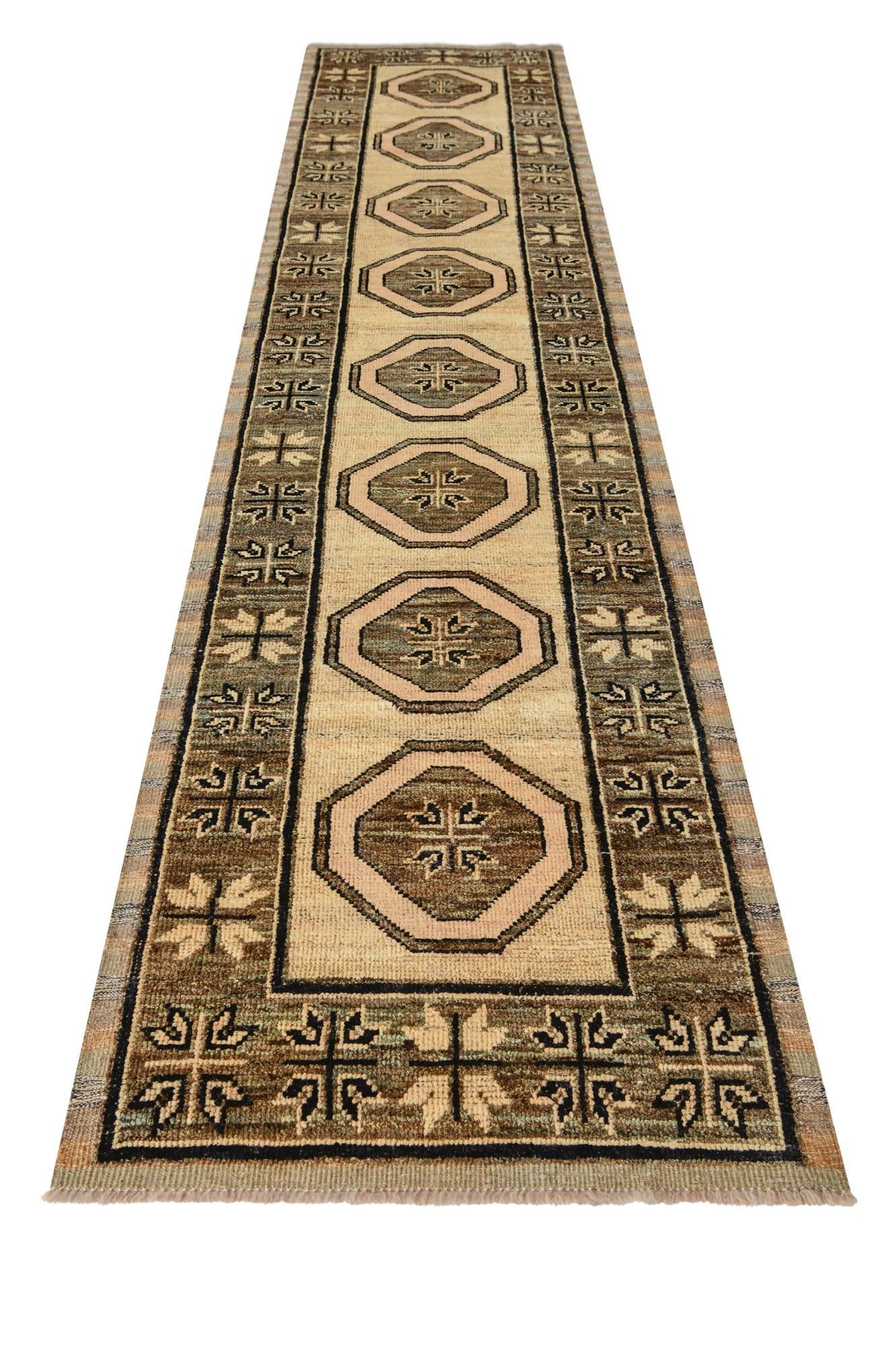 2' 8 x 12' 2 Hand Knotted Oushak Wool Runner Rug