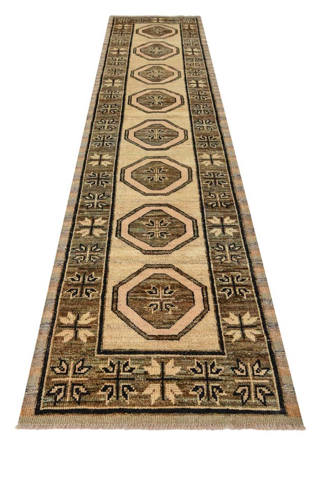 Detail image of 2' 8 x 12' 2 Hand Knotted Oushak Wool Runner Rug