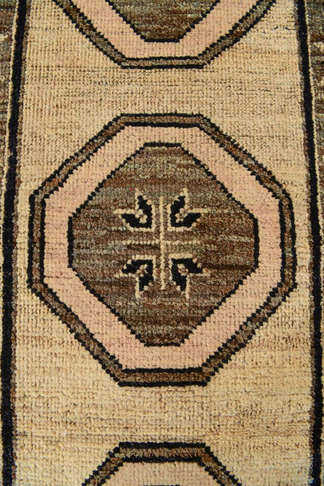 Detail image of 2' 8 x 12' 2 Hand Knotted Oushak Wool Runner Rug