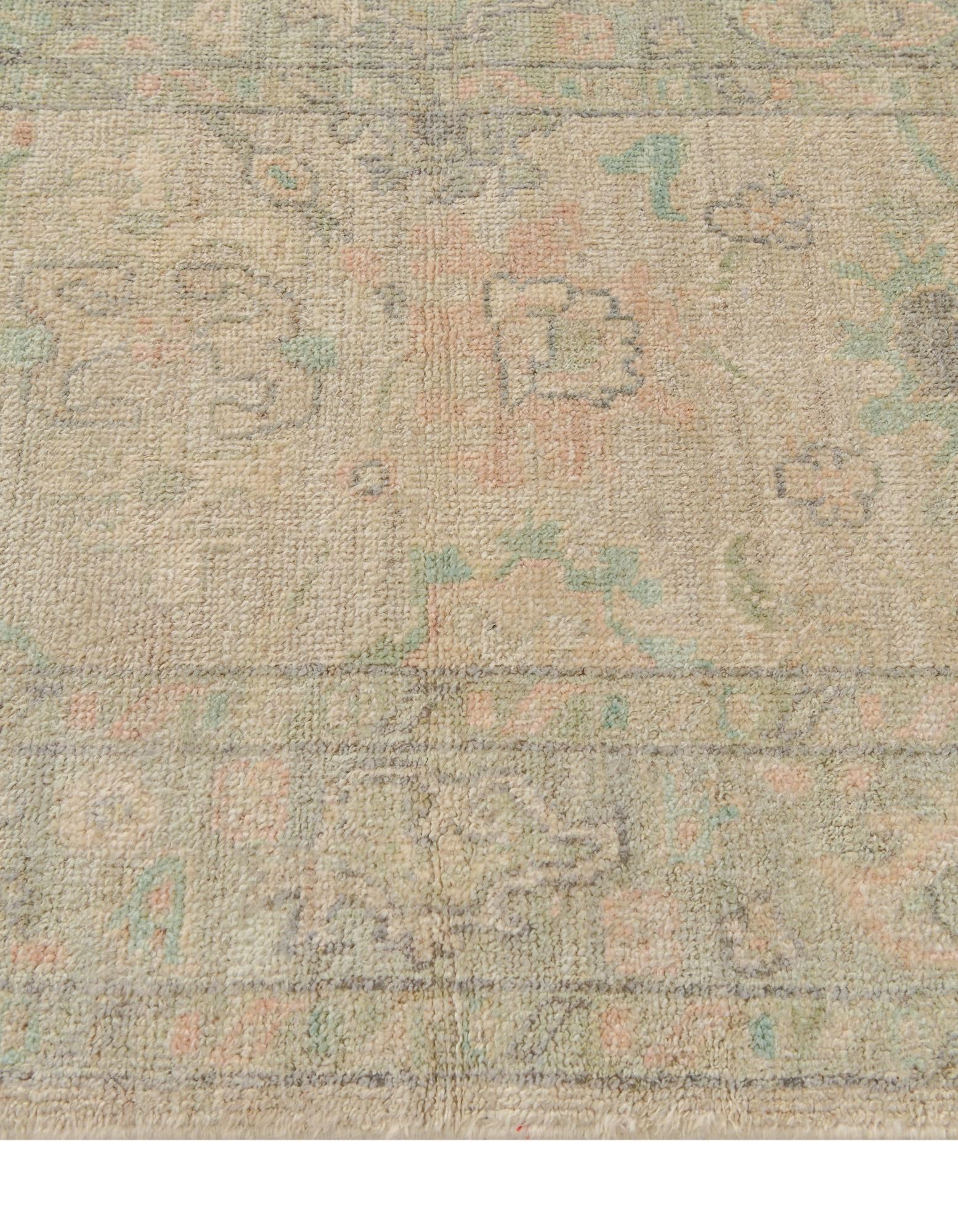 2' 9 x 9' 9 Hand Knotted Oushak Wool Runner Rug