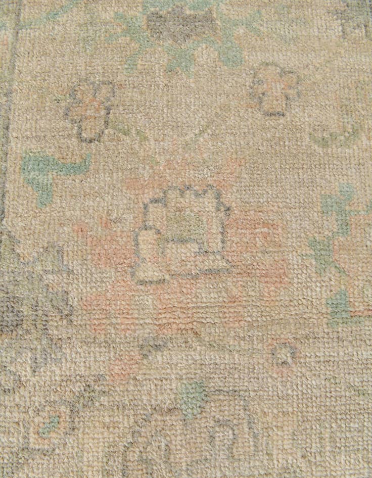 Detail image of 2' 9 x 9' 9 Hand Knotted Oushak Wool Runner Rug