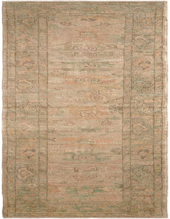 Detail image of 2' 9 x 9' 9 Hand Knotted Oushak Wool Runner Rug