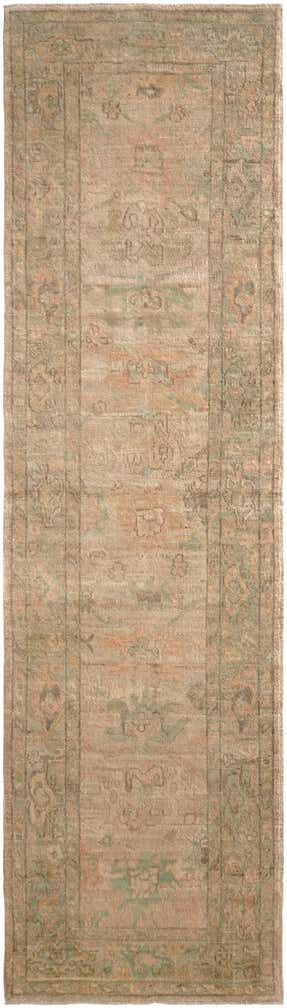 2' 9 x 9' 9 Hand Knotted Oushak Wool Runner Rug