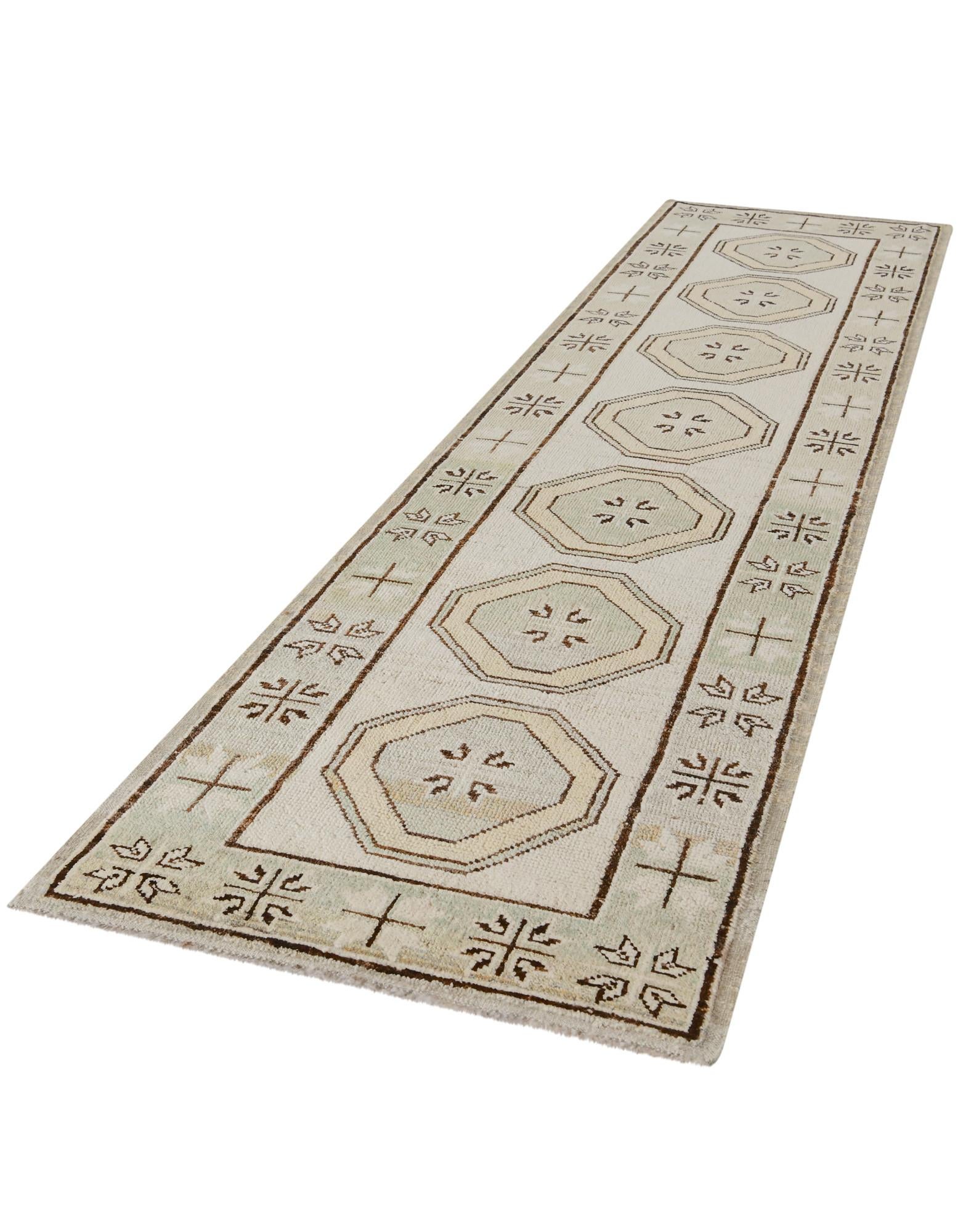 2' 9 x 11' Hand Knotted Oushak Wool Runner Rug