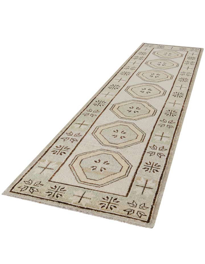 2' 9 x 11' Hand Knotted Oushak Wool Runner Rug