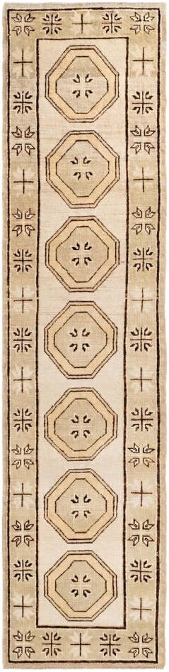 Detail image of 2' 9 x 11' Hand Knotted Oushak Wool Runner Rug