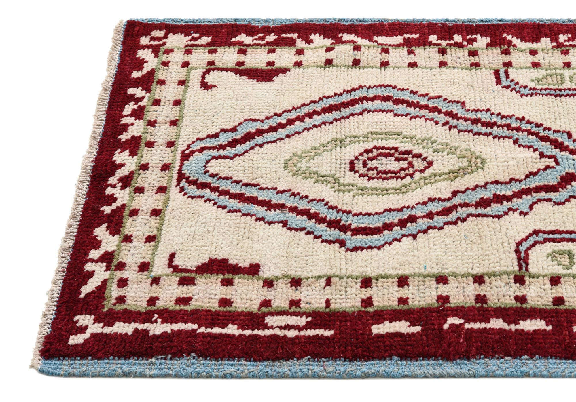 3' x 8' 3 Hand Knotted Oushak Wool Runner Rug
