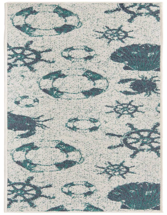 Detail image of 2' x 6' Easy-Clean Coastal Indoor / Outdoor Runner Rug