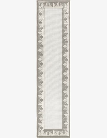 Ivory Easy-Clean Coastal Indoor / Outdoor Runner Rug