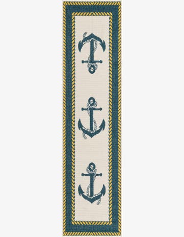 2' x 8' Easy-Clean Coastal Indoor / Outdoor Runner Rug