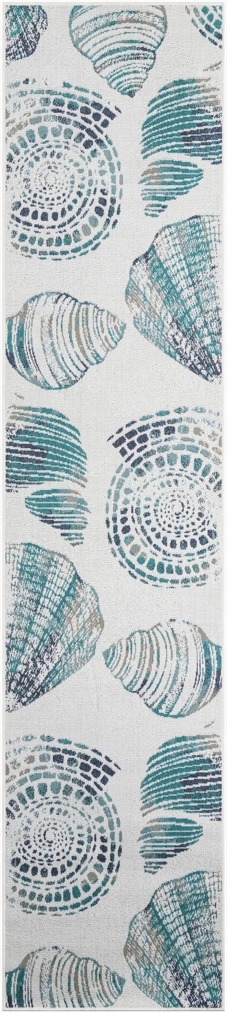 2' 7 x 12'  Washable Coastal Indoor / Outdoor Runner Rug