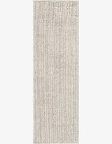 Ivory Easy-Clean Solid Indoor / Outdoor Runner Rug