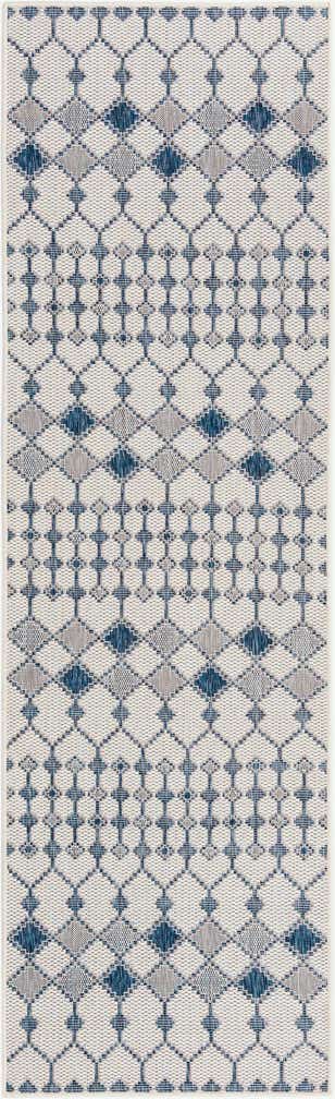 2' 7 x 10' Easy-Clean Trellis Indoor / Outdoor Runner Rug
