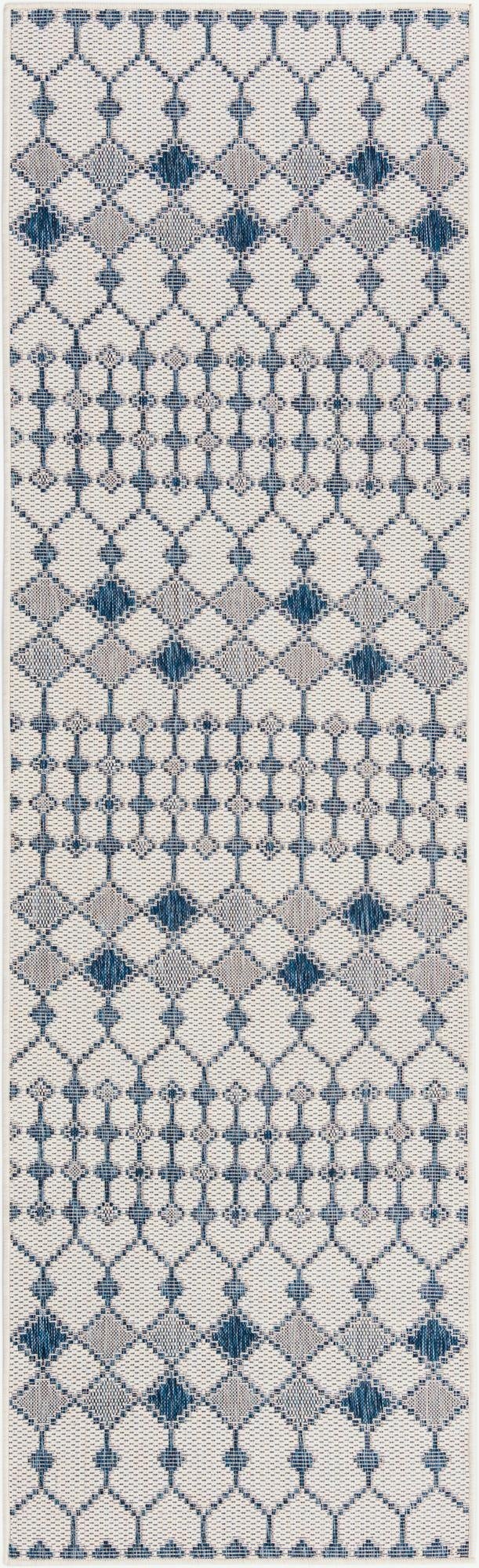 Primary image 2' 7 x 10'  Washable Trellis Indoor / Outdoor Runner Rug