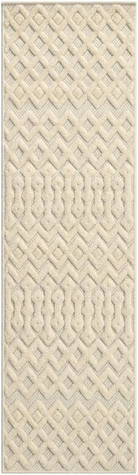 Detail image of 2' x 7' Easy-Clean Trellis Textured Indoor / Outdoor Runner Rug
