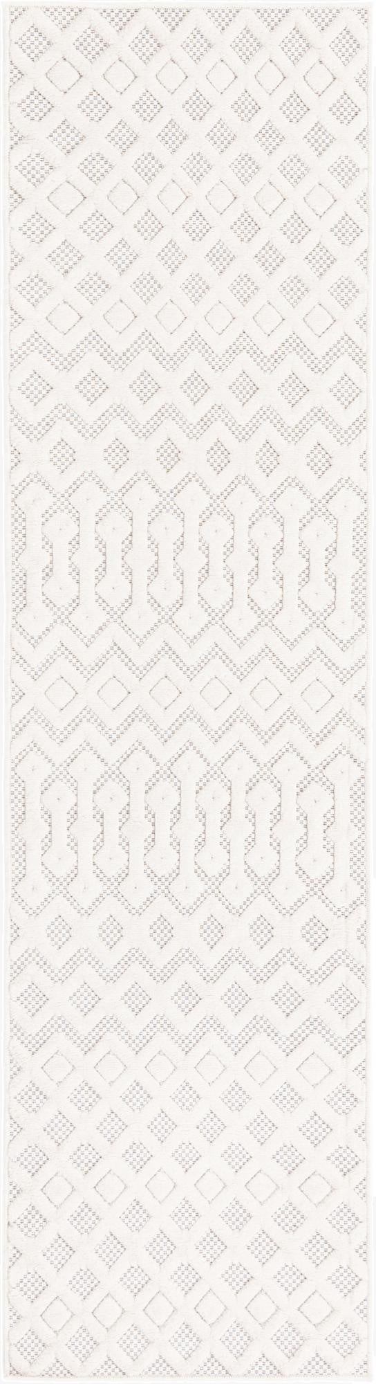 2' x 8'  Washable Trellis Textured Indoor / Outdoor Runner Rug