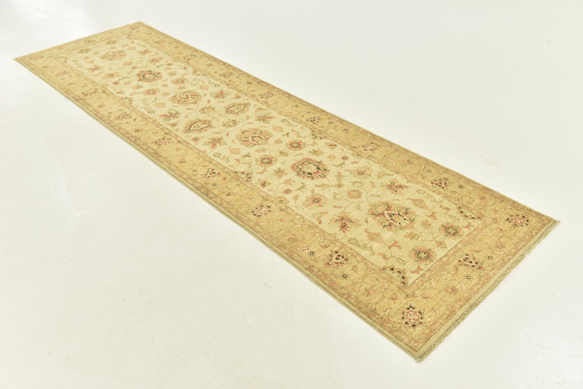 2' 9 x 9' 7 Hand Knotted Peshawar Ziegler Oriental Runner Rug