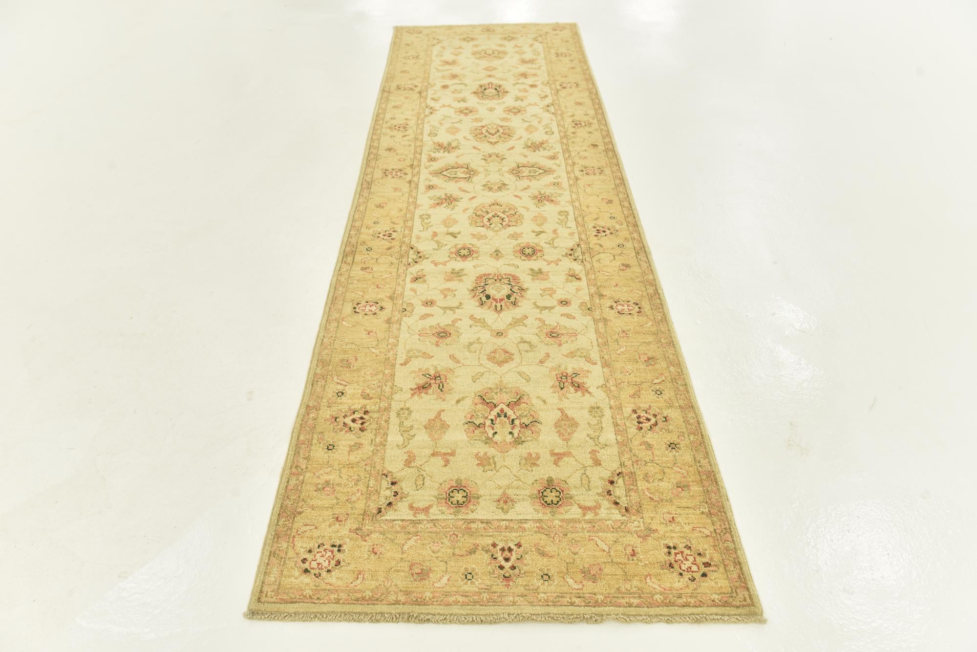 2' 9 x 9' 7 Hand Knotted Peshawar Ziegler Oriental Runner Rug