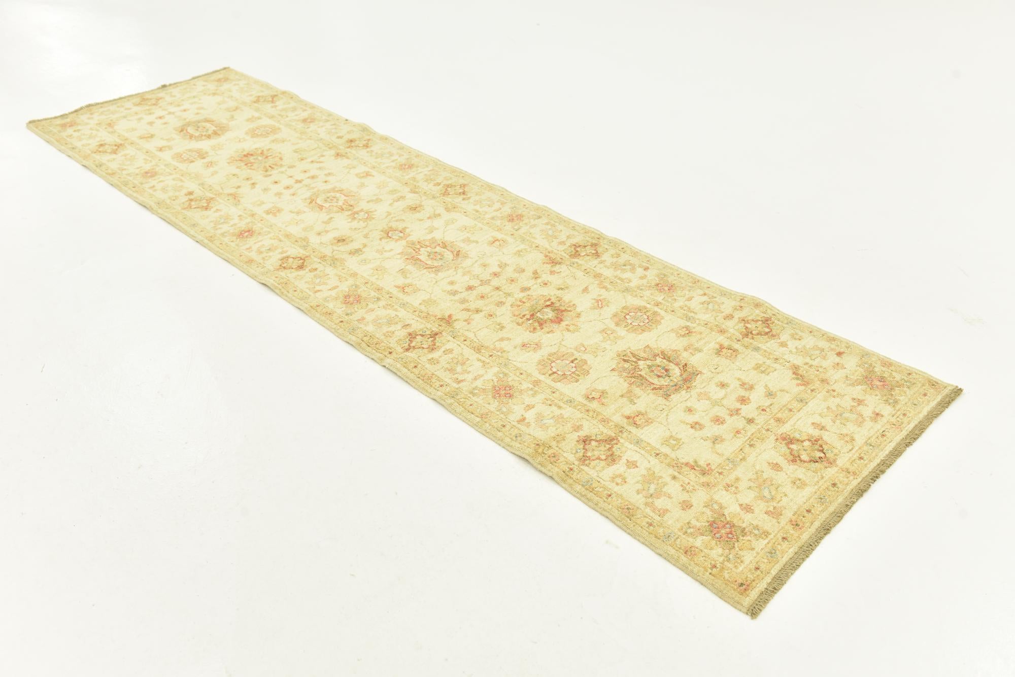 2' 8 x 9' 7 Hand Knotted Peshawar Ziegler Runner Rug